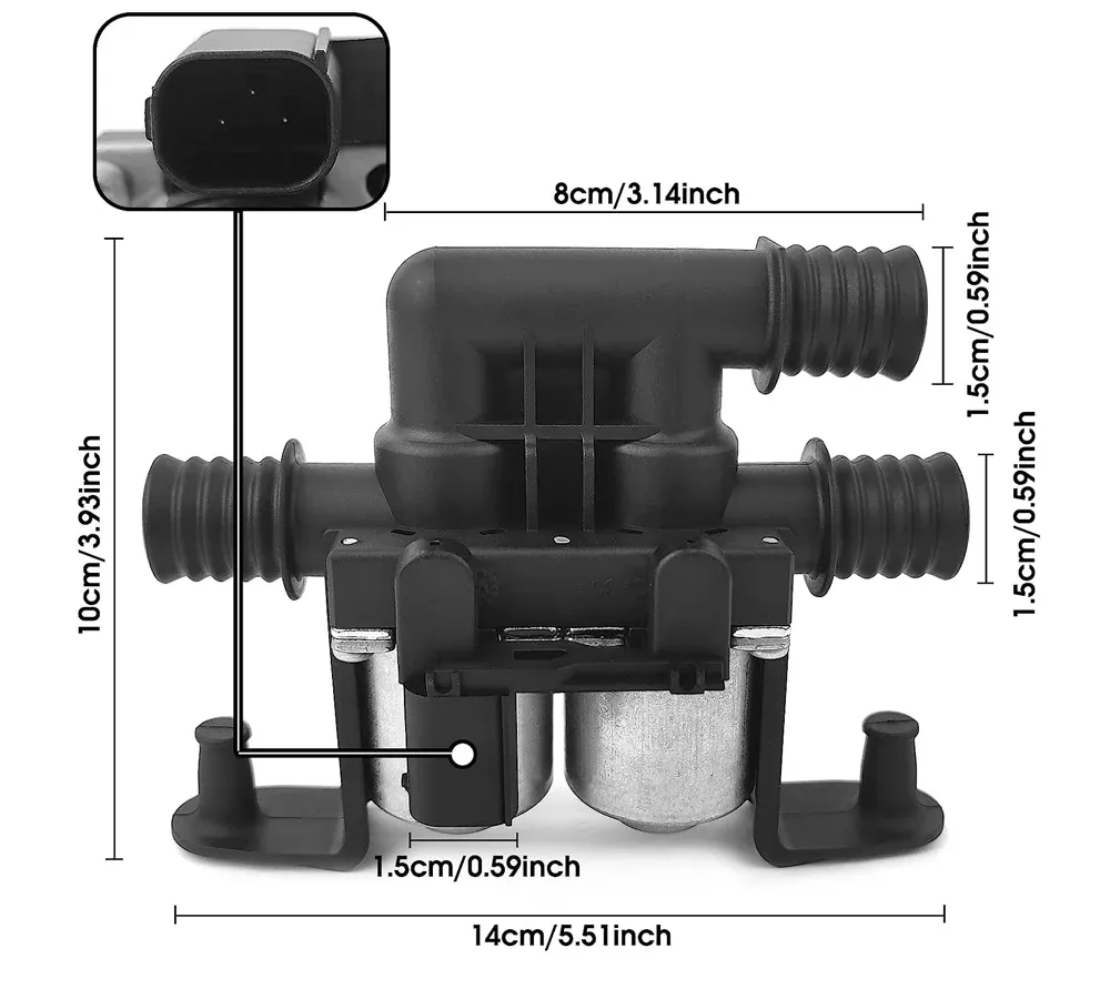 64 11 6 906 652 Heater Control Valve Solenoid for BMW E60 E63 E64 E65 E66 525i 528i 535i 535 64116906652 64128374995 3 64 11 6 906 652 Heater Control Valve Solenoid for BMW E60 E63 E64 E65 E66 525i 528i 535i 535 64116906652 64128374995 - Image 3